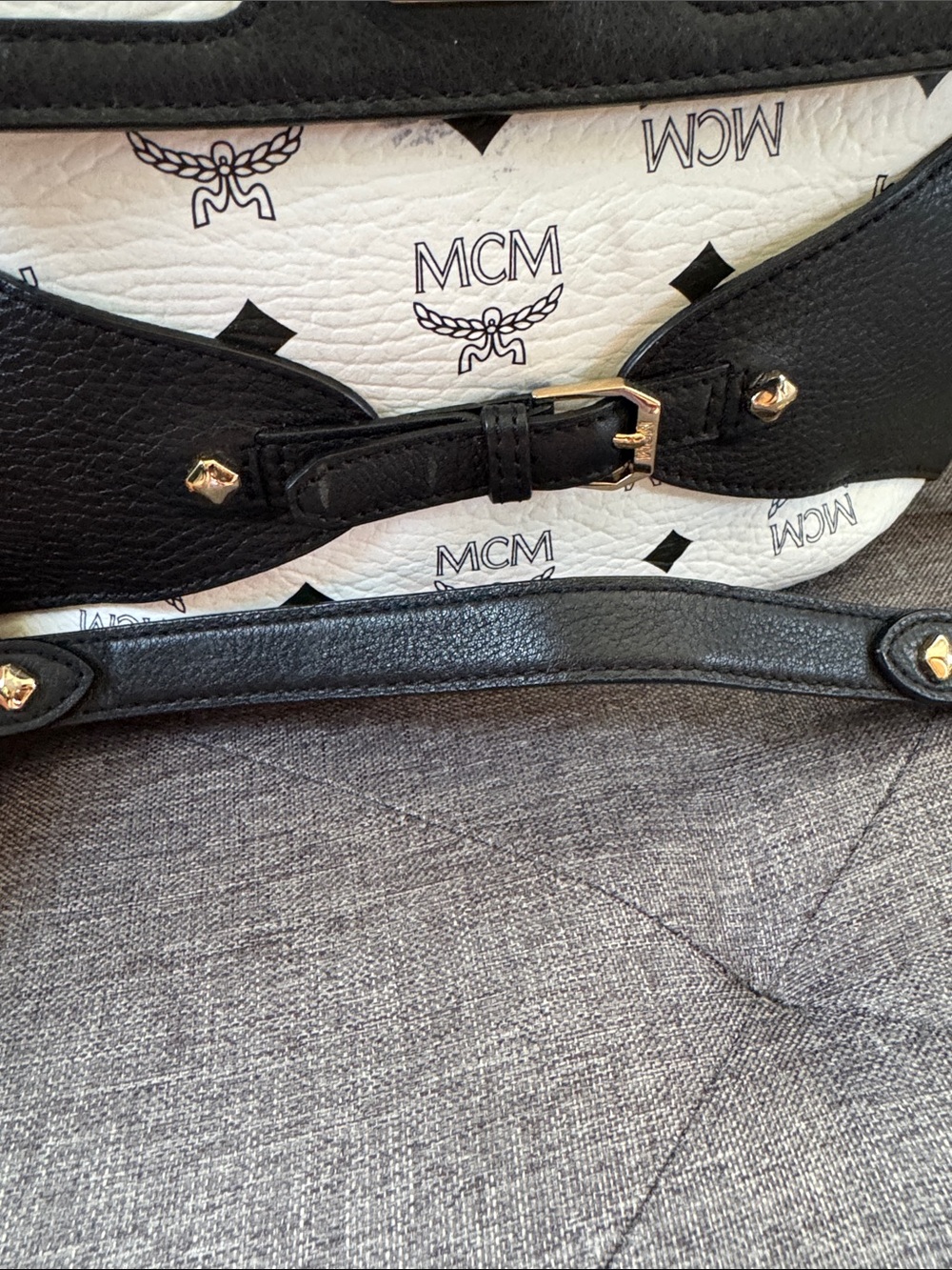 MCM Black & White Monogram Crossbody - Picture 11 of 12